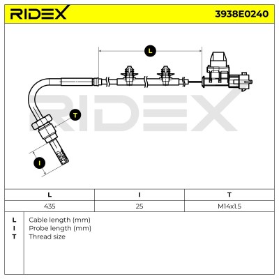 Czujnik temperatury spalin RIDEX 3938E0240 3938E0240 - foto 5