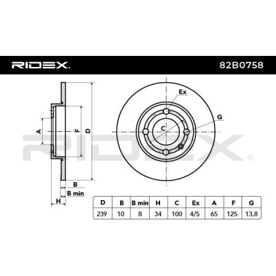 Tarcza hamulcowa RIDEX 82B0758 82B0758 - foto 3