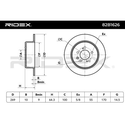 Tarcza hamulcowa RIDEX 82B1626 82B1626 - foto 7