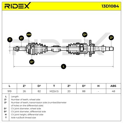 Półoś Napędowa RIDEX 13D1084 13D1084 - foto 7