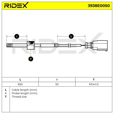 Czujnik temperatury spalin RIDEX 3938E0050 3938E0050 - foto 7