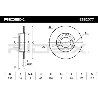 Tarcza hamulcowa RIDEX 82B2077 82B2077 - foto 7