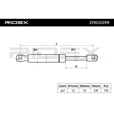 Amortyzator Pokrywy Bagażnika RIDEX 219G0299 219G0299 - foto 6