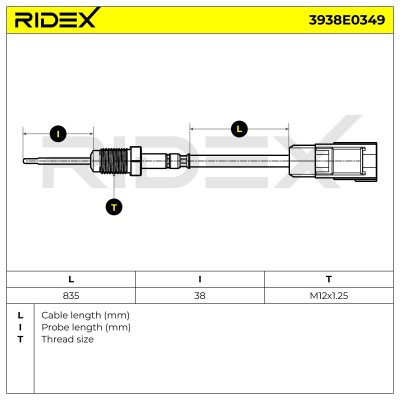 Czujnik temperatury spalin RIDEX 3938E0349 3938E0349 - foto 6