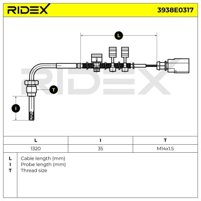 Czujnik temperatury spalin RIDEX 3938E0317 3938E0317 - foto 6