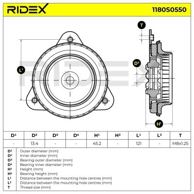 Mocowanie Amortyzatora RIDEX 1180S0550 1180S0550 - foto 5