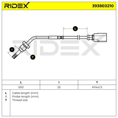 Czujnik temperatury spalin RIDEX 3938E0210 3938E0210 - foto 5