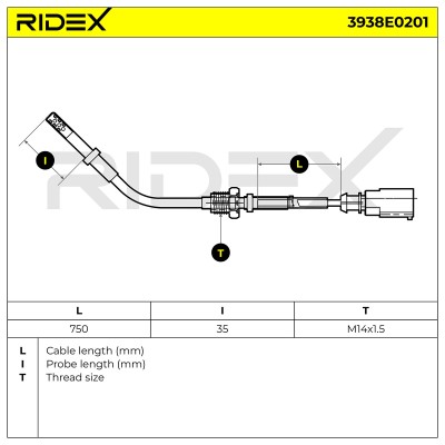 Czujnik temperatury spalin RIDEX 3938E0201 3938E0201 - foto 6