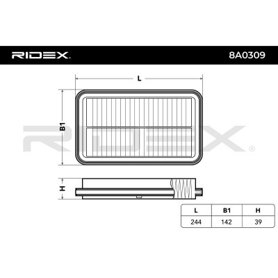 Filtr Powietrza RIDEX 8A0309 8A0309 - foto 3