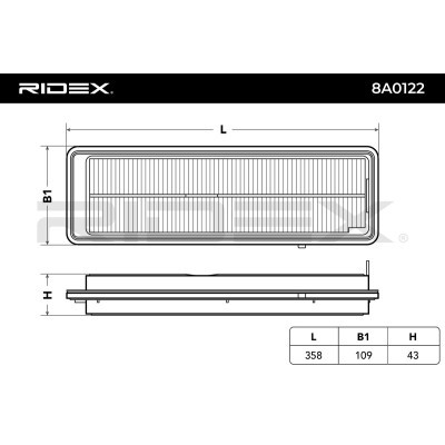 Filtr Powietrza RIDEX 8A0122 8A0122 - foto 6