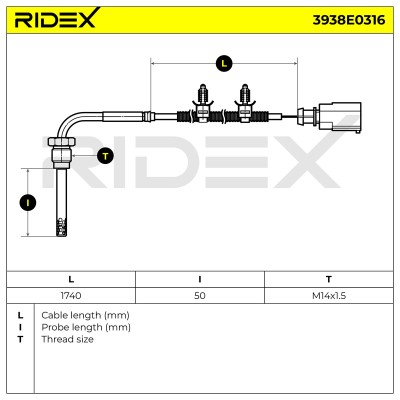 Czujnik temperatury spalin RIDEX 3938E0316 3938E0316 - foto 6