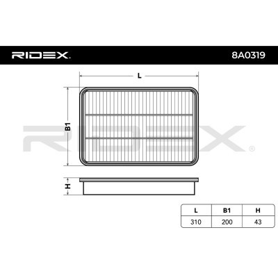 Filtr Powietrza RIDEX 8A0319 8A0319 - foto 5