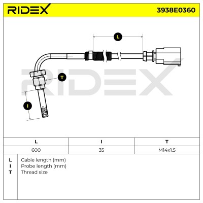 Czujnik temperatury spalin RIDEX 3938E0360 3938E0360 - foto 6