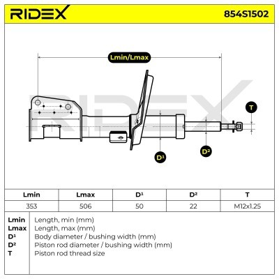 Amortyzator RIDEX 854S1502 854S1502 - foto 3