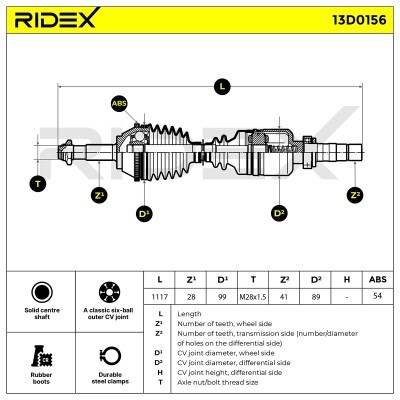 Półoś Napędowa RIDEX 13D0156 13D0156 - foto 8