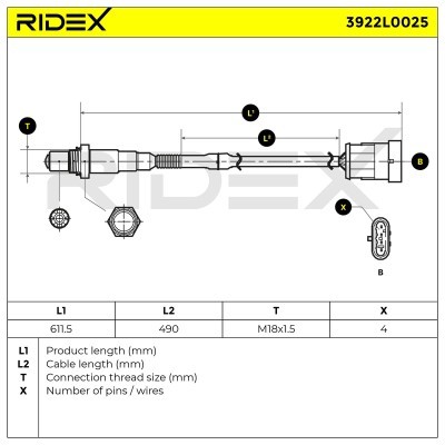 Sonda Lambda RIDEX 3922L0025 3922L0025 - foto 7