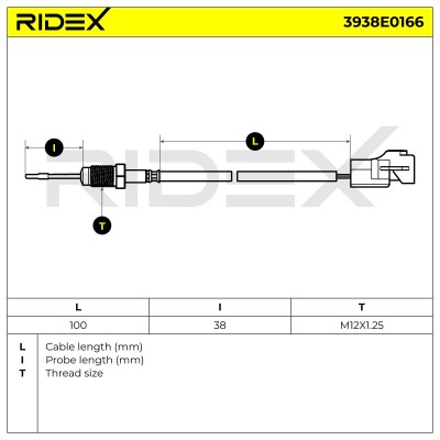 Czujnik temperatury spalin RIDEX 3938E0166 3938E0166 - foto 6