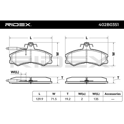 Klocki hamulcowe RIDEX 402B0351 402B0351 - foto 9