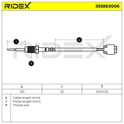 Czujnik temperatury spalin RIDEX 3938E0006 3938E0006 - foto 6