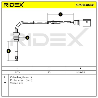 Czujnik temperatury spalin RIDEX 3938E0058 3938E0058 - foto 6