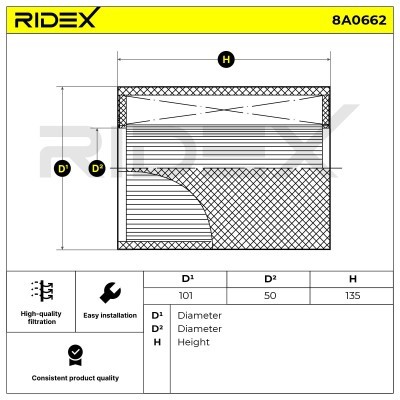 Filtr Powietrza RIDEX 8A0662 8A0662 - foto 4