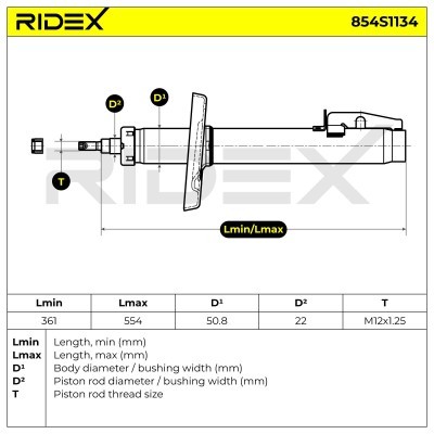 Amortyzator RIDEX 854S1134 854S1134 - foto 8