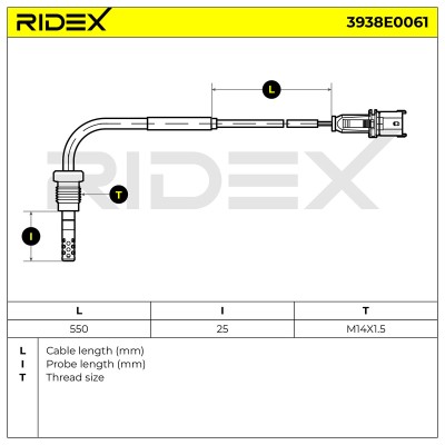 Czujnik temperatury spalin RIDEX 3938E0061 3938E0061 - foto 5