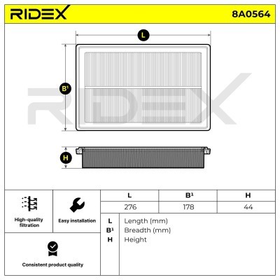 Filtr Powietrza RIDEX 8A0564 8A0564 - foto 5