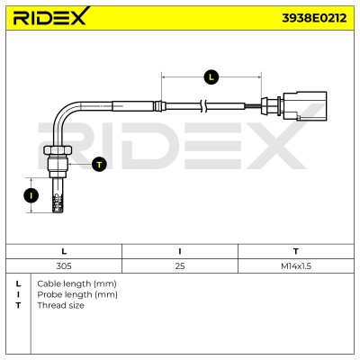 Czujnik temperatury spalin RIDEX 3938E0212 3938E0212 - foto 5