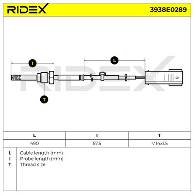 Czujnik temperatury spalin RIDEX 3938E0289 3938E0289 - foto 5
