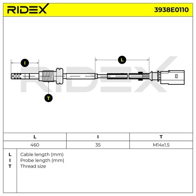 Czujnik temperatury spalin RIDEX 3938E0110 3938E0110 - foto 6