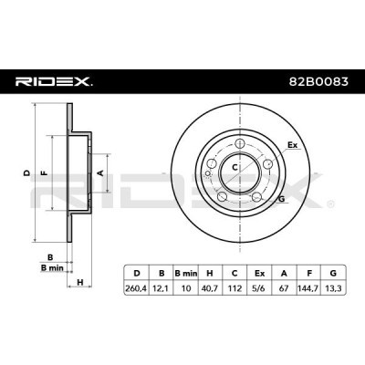 Tarcza hamulcowa RIDEX 82B0083 82B0083 - foto 5