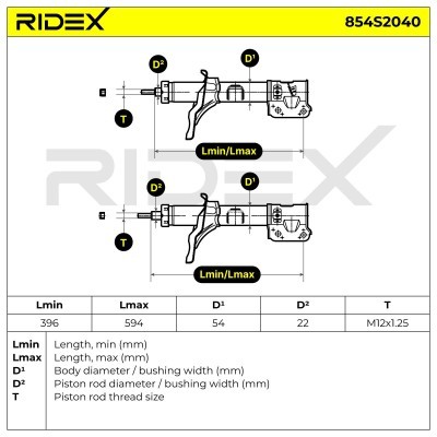 Amortyzator RIDEX 854S2040 854S2040 - foto 4