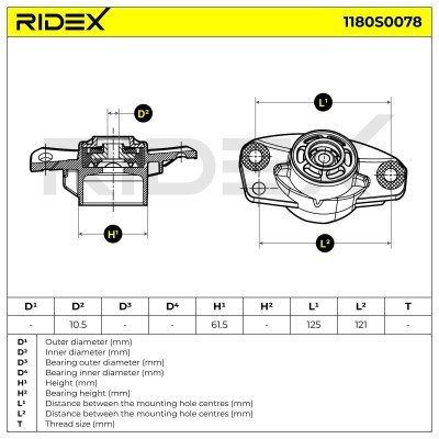 Mocowanie Amortyzatora RIDEX 1180S0078 1180S0078 - foto 5