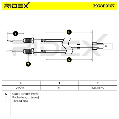 Czujnik temperatury spalin RIDEX 3938E0167 3938E0167 - foto 6