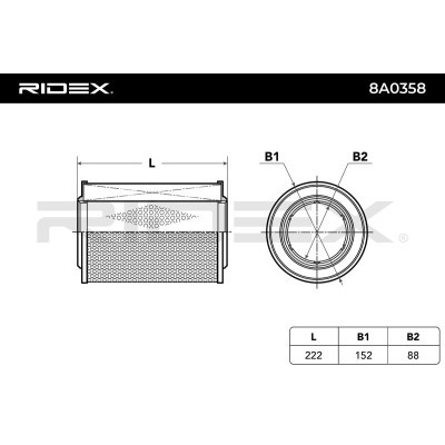 Filtr Powietrza RIDEX 8A0358 8A0358 - foto 3