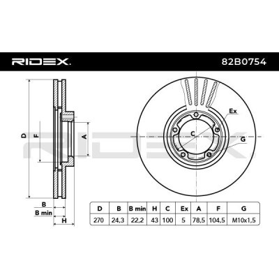 Tarcza hamulcowa RIDEX 82B0754 82B0754 - foto 3