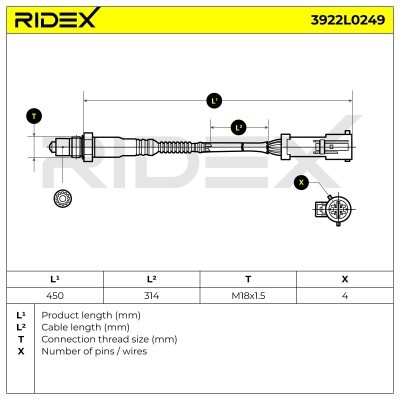 Sonda Lambda RIDEX 3922L0249 3922L0249 - foto 6