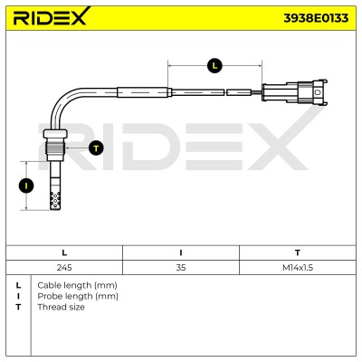 Czujnik temperatury spalin RIDEX 3938E0133 3938E0133 - foto 7