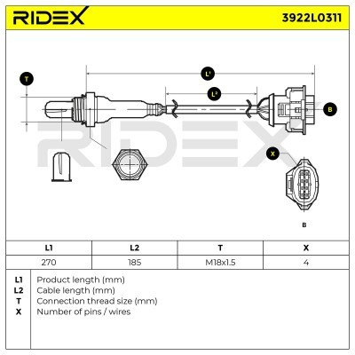 Sonda Lambda RIDEX 3922L0311 3922L0311 - foto 6