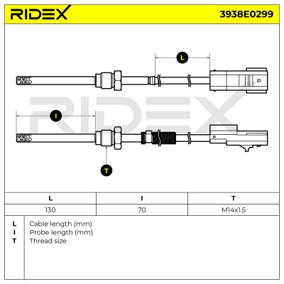 Czujnik temperatury spalin RIDEX 3938E0299 3938E0299 - foto 6