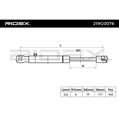 Amortyzator Pokrywy Bagażnika RIDEX 219G0076 219G0076 - foto 7