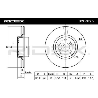 Tarcza hamulcowa RIDEX 82B0126 82B0126 - foto 5