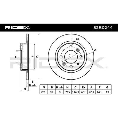 Tarcza hamulcowa RIDEX 82B0244 82B0244 - foto 4
