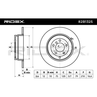 Tarcza hamulcowa RIDEX 82B1325 82B1325 - foto 3