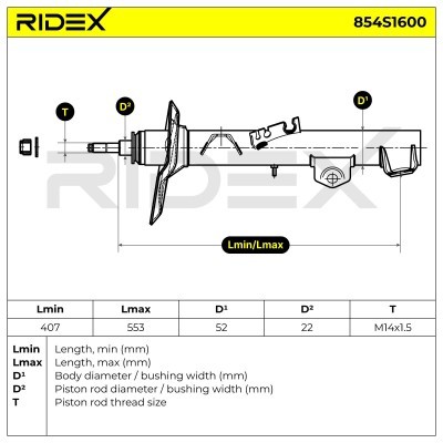 Amortyzator RIDEX 854S1600 854S1600 - foto 9