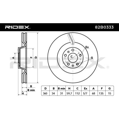 Tarcza hamulcowa RIDEX 82B0333 82B0333 - foto 6