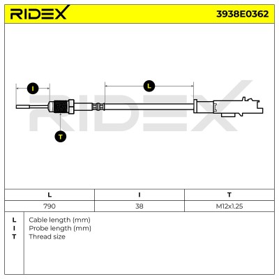 Czujnik temperatury spalin RIDEX 3938E0362 3938E0362 - foto 6