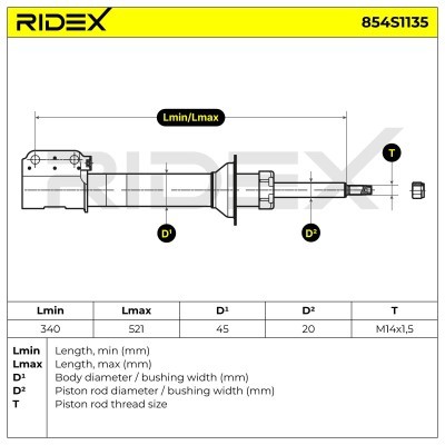 Amortyzator RIDEX 854S1135 854S1135 - foto 8