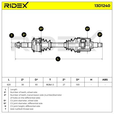 Półoś Napędowa RIDEX 13D1240 13D1240 - foto 7